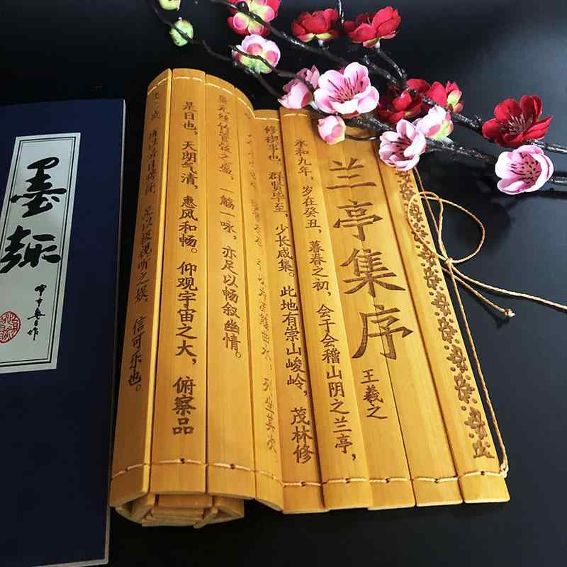 巻物 竹簡 バンブー 蘭亭序 論語 桃花源記 中国 彫刻 イラスト レトロ アンティーク インテリア コレクション ステージ パフォーマンス コスプレ 撮影 小道具 プレゼント 置物素材: 竹香り：ライトフレグランス香り：ウッディトーンプロ...