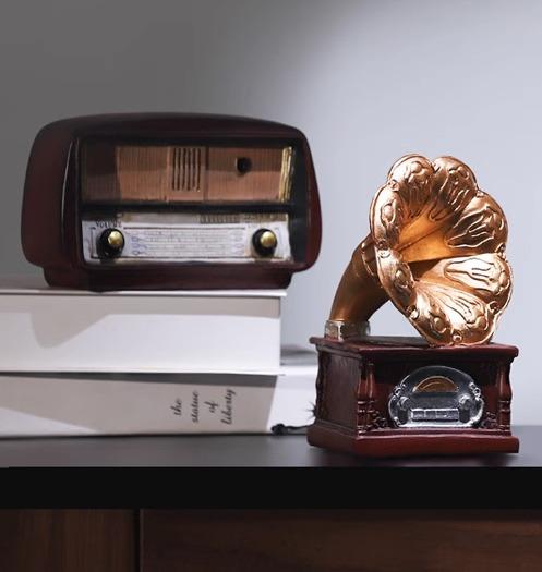 置物 オーナメント 小物 おしゃれ 北欧 蓄音機 ラジオ 合成樹脂 卓上 インテリア コレクション 手工芸..