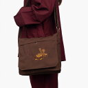 斜め 掛け ショルダー バッグ 大きめ メッセンジャー キャンバス やわらかい ジッパー 文字 ロータス 刺繍 メンズ レディース 巡礼 僧侶 仏陀 在家者 仏...