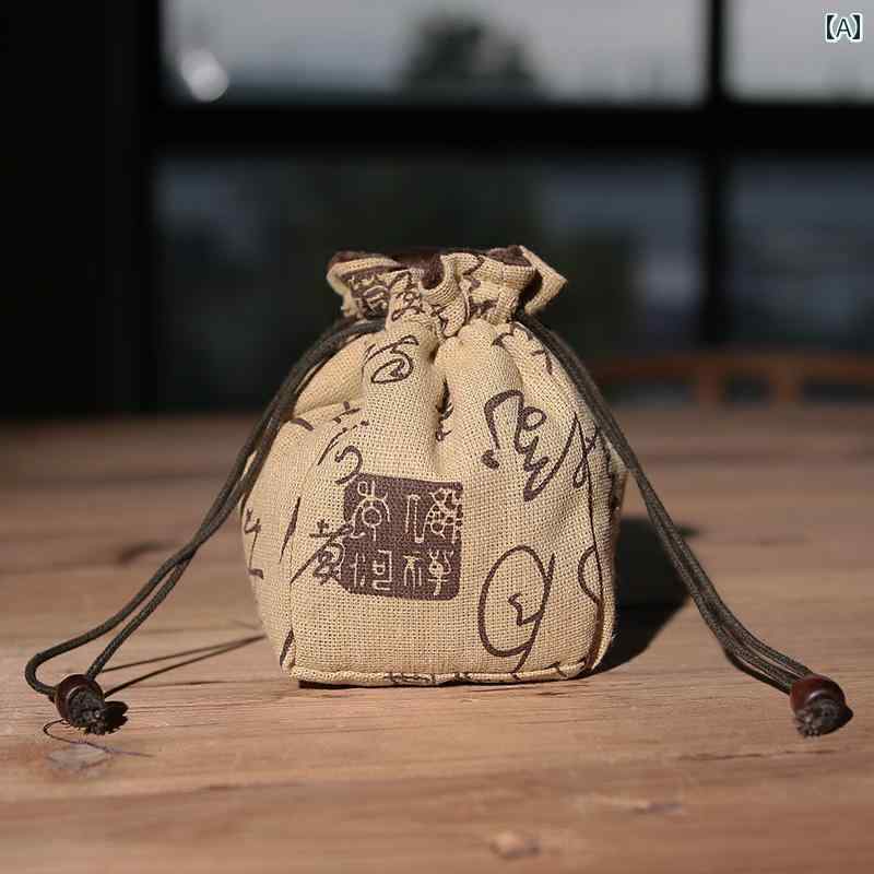 茶道具 収納袋 バッグ 巾着 ポーチ 御物袋 布 厚手 起毛 ベルベット ティーカップ 湯呑 コップ 茶碗 急須 容器 保護 持ち運び ポータブル 雑貨 アクセサリー おしゃれ レトロ 中国 台湾 功夫 ギフト 花 福禄寿 ブルー ワインレッド キャメル frontop-12228699 フロントップ楽天市場店 サンプル画像2