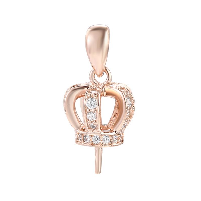 空枠 ペンダント トップ Diy アクセサリー S925 スターリングシルバー クラウン 女性 ネックレス プラチナカラー ゴールド ローズゴールド ハンドメイド