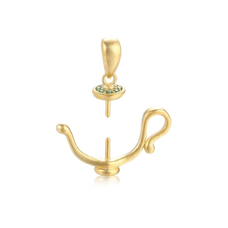 空枠 ペンダント トップ S925 スターリングシルバー バックル ヘッド 女性 diy 空ホルダー ハンドメイド アクセサリー ネックレス ケトル プラチナカラー ローズゴールド ゴールド