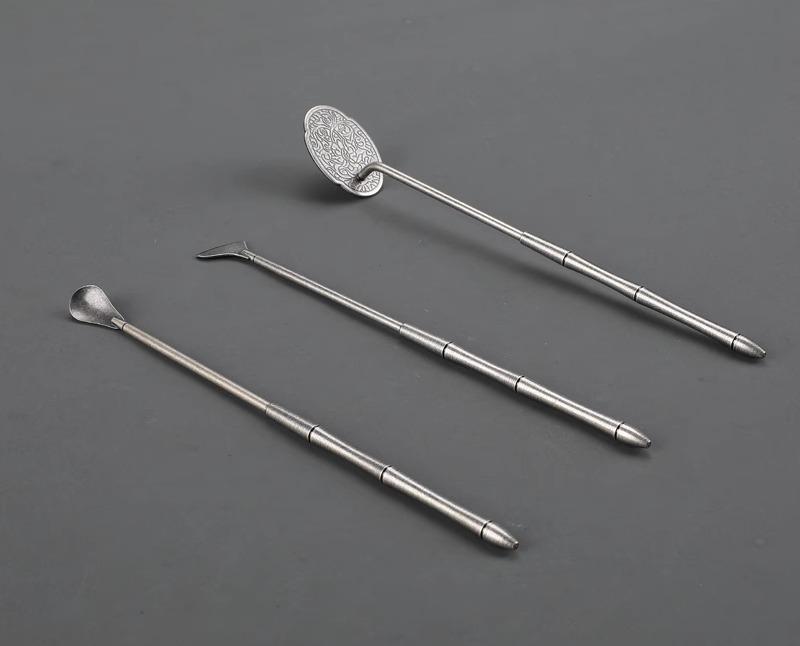 香道具 セット 工芸品 ツール 3点 真鍮 ブロンズ ゴールド シルバー レトロ エスニック ギフト ボックス スプーン シャベル 羽箒 プレス 指抜き 箸 シ...