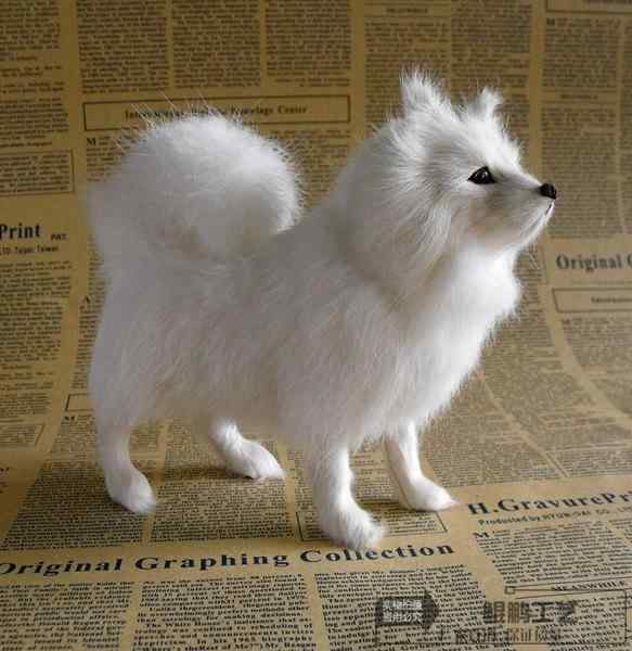 オブジェ インテリア 置物 オーナメント リビング ルーム 卓上 装飾 品 リアル 犬 サモエド ハスキー 犬 人形 動物 うさぎ 人工 毛皮 フェスティバル かわいい ギフト シンプル 手芸 教育 ハンドメイド 飾り 贈り物