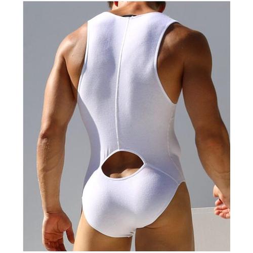 下着 メンズ セクシー 男性 ブリーフ ボディスーツ レオタード オールインワン フィッ スポーツ フィットネス 背中開き 薄手 白 黒 紺