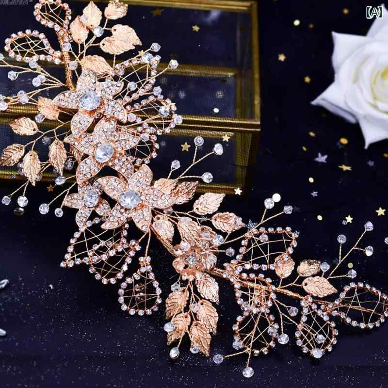 ウェディング ヘッドドレス 花 キラキラ 華やか ボタニカル ヘアコーム 可愛い 痛...