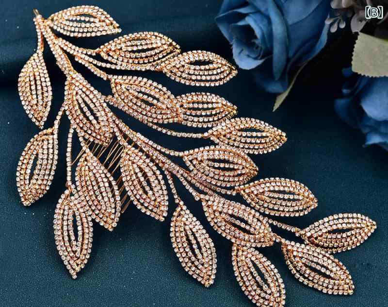 ウェディング ヘッドドレス 花 Yヘアコーム 可愛い 痛くない ビジュー ラインストーン キラキラ 華やか 上品 ブライダル 髪飾り 披露宴 シルバー ゴールド