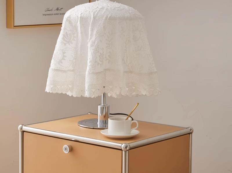 ほこりよけ カバー 布 テーブルランプ 小型家電 防塵 雑貨 多目的 インテリア リビング 寝室 刺繍 レー..