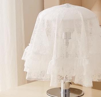 ほこりよけ カバー 布 テーブルランプ 小型家電 防塵 雑貨 多目的 インテリア リビング 寝室 刺繍 レー..
