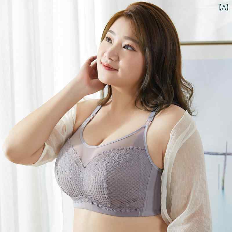 授乳ブラ おしゃれ 大きいサイズ マタニティ ブラジャー 下着 ギャザー 垂れ下がり 防止 妊娠中 産後 薄手 レース 黒 あずき色 肌色