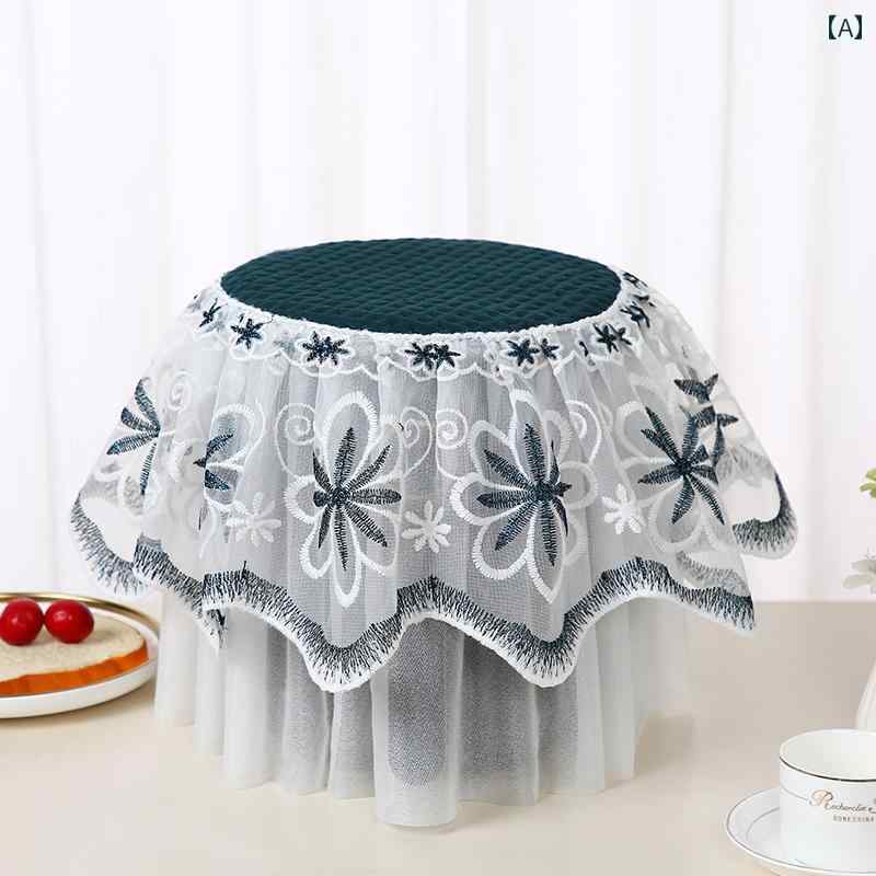 炊飯器 ほこり よ け カバー ダスト キッチン 家電 レース 刺繍 生地 タオル 布 傷 汚れ 防止 防塵 おしゃれ 緑 青 白