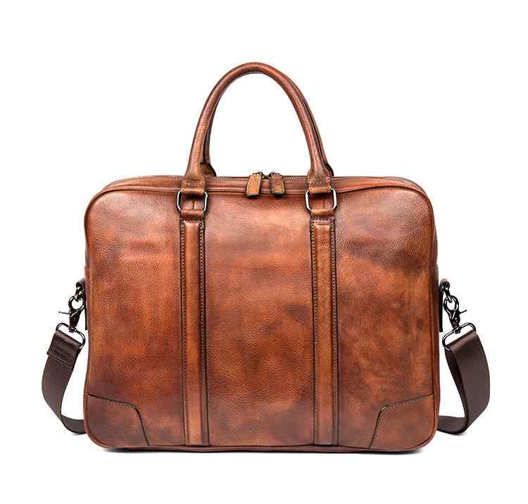 ブリーフケース レザー メンズ おしゃれ レトロ ビジネス ハンドバッグ 大容量 牛革 2way 斜め掛け 大人 ショルダー 大きめ ブラウン 黒