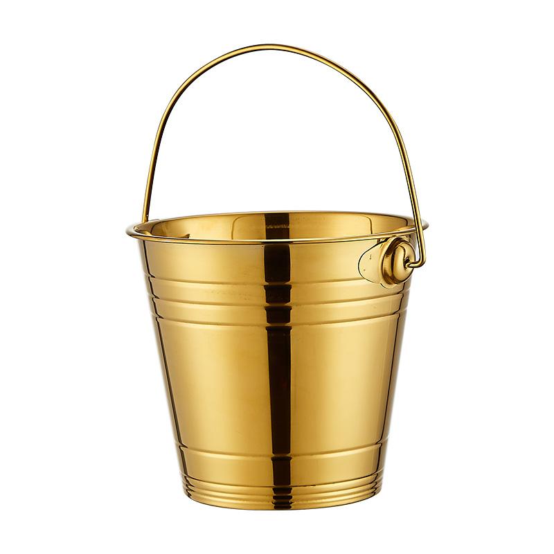 アイスペール おしゃれ 氷入れバケツ ステンレス ワイン ビール シャンパン ボトルクーラー 厚手 持ち運び 家庭用 耐久性 多用途 シンプル シルバー ゴールド