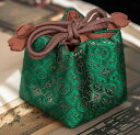 茶道具 仕覆 御物袋 旅行 ティーセット 収納袋 ポータブル 布 ブロケード 巾着 厚手 耐衝撃 スクエア ポット カップ 中国茶 おしゃれ レトロ チャイナ風...