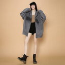 パーカー レディース 秋 スエード 長袖 ジップアップ フード ポケット ゆったり アメリカン レトロ ストリート カジュアル カーキ グレー 大きいサイズ