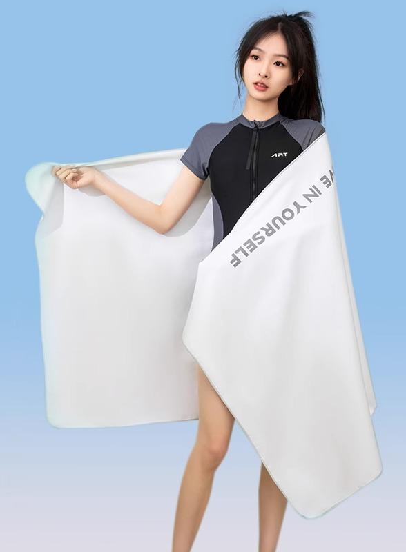 ビーチタオル おしゃれ メンズ レディース 軽量 ポータブル 吸水性 速乾性 日焼け防止 通気性 柔らかい 快適 海水浴 プール フィットネス シンプル 白 グ...