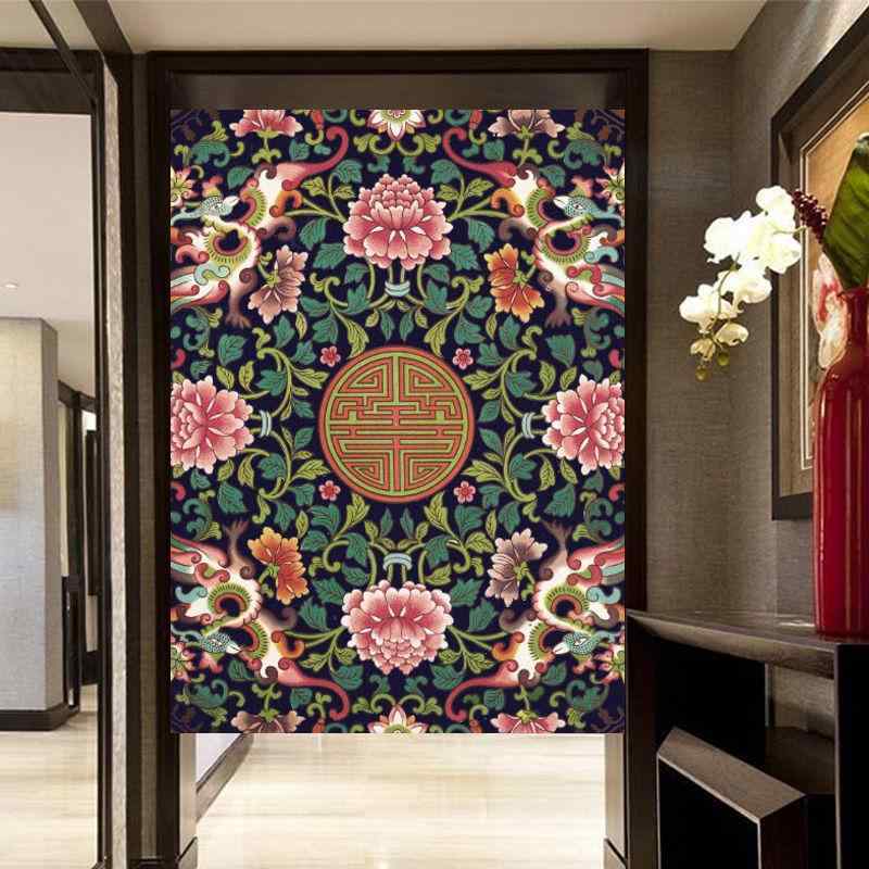 のれん アジアン 暖簾 目隠し 間仕切り エスニック インテリア 玄関 廊下 カーテン チャイナ風 面ファ..