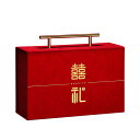 現金 ケース 赤 中国 結婚式 婚約 祝儀 結納 婚礼用品 準備 セット 贈り物 ボックス スエード調 ゴールドハンドル 大容量 幸福 縁起 レトロ(4)
