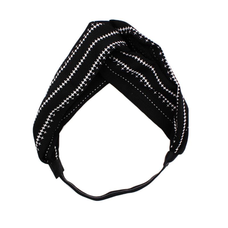ヘア バンド おしゃれ シック エスニック ストライプ クロス ヘッド レトロ 滑り止め 韓国 オルチャン ..