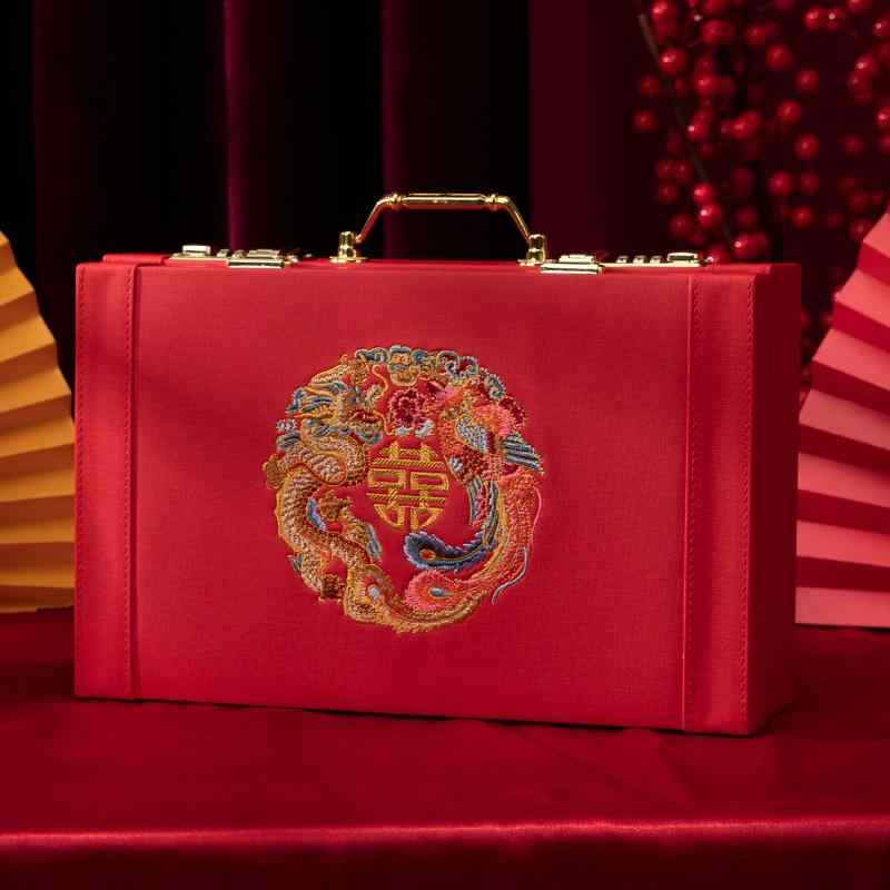アタッシュケース ミニ 豪華 貯金 結納 箱 婚礼 ギフト 中国 お祝い ゴールド ハンドル ロック付き クロコダイル PU ポータブル 封筒 セット