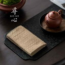 茶巾 茶道 チャイナ風 綿 リネン ティー タオル クロス 吸水性 厚手 ラグ 小道具 柔らかい シンプル 長方形 ポット ケア アイボリー 茶 グレー