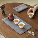 茶巾 茶道 チャイナ風 布 吸水性 タオル ポット ケア パッド マット 四角 柔らかい 厚手 ロング セット 柿 漢字 グレー 縁起が良い
