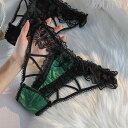 セクシー パンティー レディース ローウエスト ランジェリー 下着 ショーツ 締め付けない 柔らかい 吸湿性 通気性 ひびきにくい レース かわいい 緑 黒