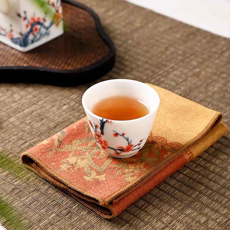 茶巾 茶道 厚手 吸収性 ティー タオル 塗装 エスニック 禅 テーブル クロス ポット ラグ 小道具 メンテナンス パッド 柔らかい セット 正方形 花柄 青 茶 ピンク