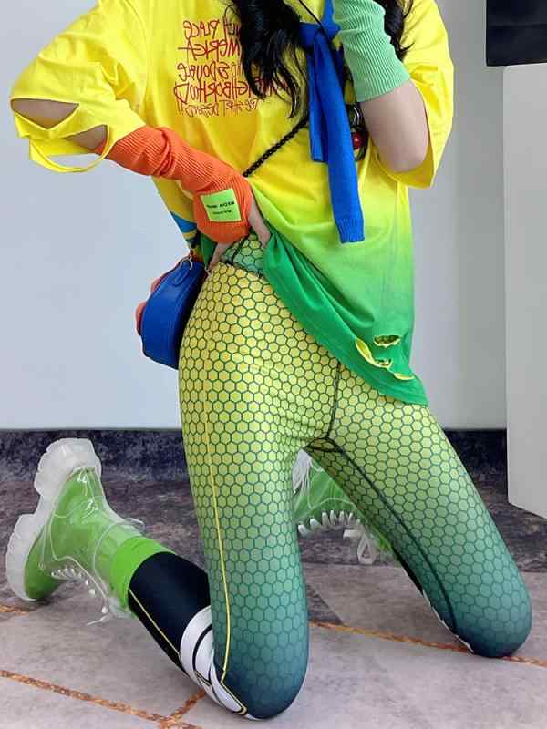 レギンス レディース 秋冬 スパッツ パンツ 裏起毛 厚手 暖かい ストレッチ 伸縮性 通気性 快適 柔らかい インナー ヨガ ルームウェア おしゃれ プリント 派手柄 ピンク 緑