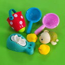おもちゃ 水遊び 子供 お風呂 ミニ 浮き輪 赤ちゃん用 お玉 ジョウロ 音が鳴る 吸盤 水車 アヒル カメ 男の子 女の子 セット 浴室 プール かわいい 赤 黄色 青