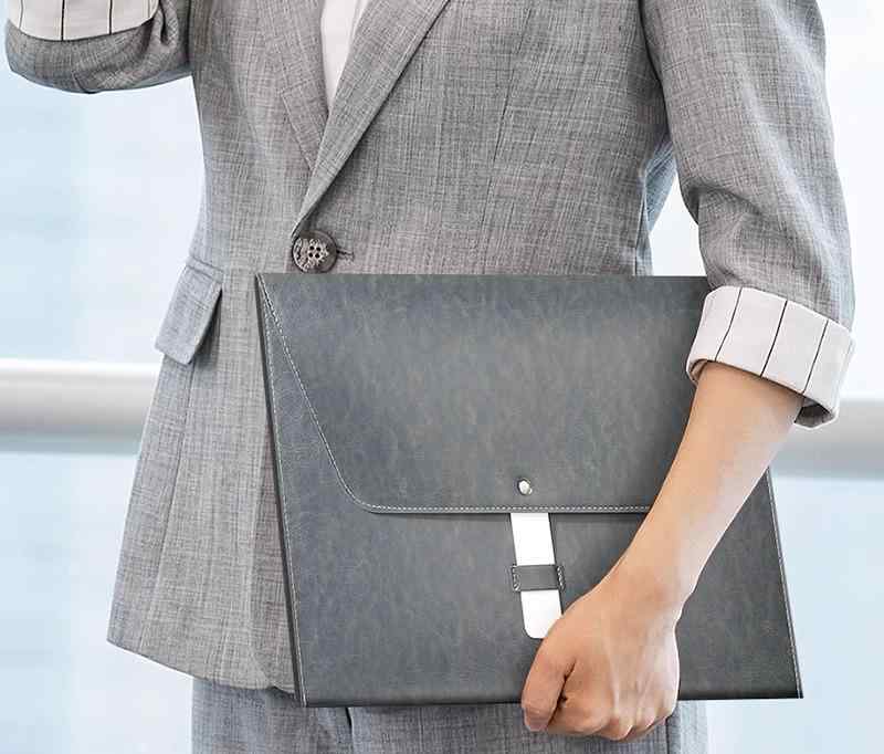 書類ケース 持ち運び A4 収納 ドキュメント ファイル 入れ クラッチ ハンドバッグ PU レザー 厚手 大容..