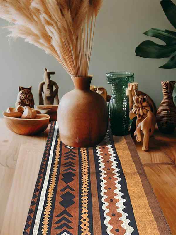 テーブル ランナー おしゃれ エスニック クロス 幾何学模様 無垢材 ホーム レトロ 厚手 キャンバス ダイニング キャビネット カバー