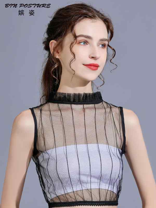 ハイネック ノースリーブ レディース レース 秋 ショート丈 スリムフィット 普段使い 白 黒 ポリエステル 大きいサイズ 薄手 快適 しわ防止 耐摩耗性 通気性 柔らかい シンプル