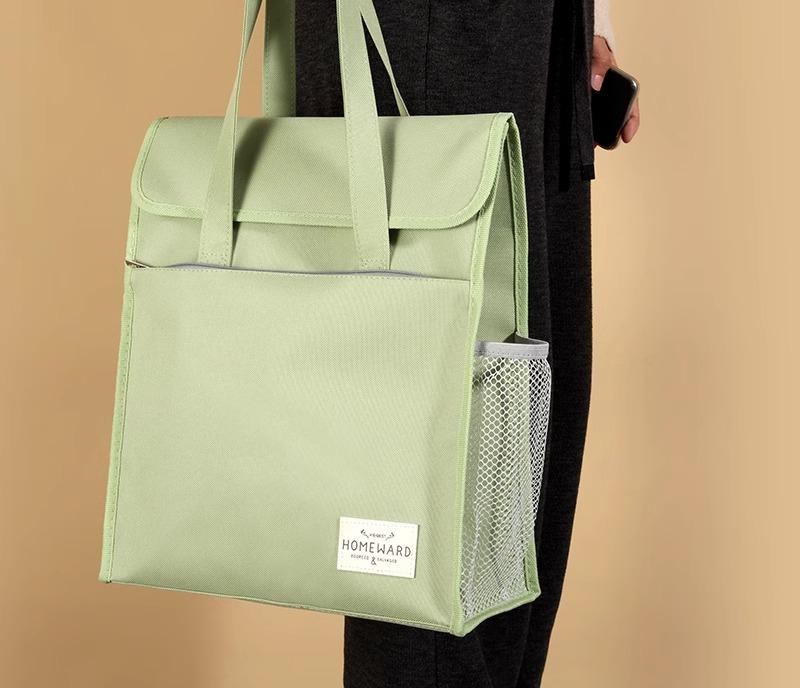 書類ケース 持ち運び ポータブル バッグ 大容量 学習 教科書 キャンバス 防水 A4 ファイル 資料 収納 ..