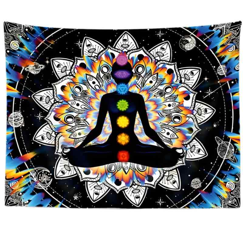 おしゃれ インテリア タペストリー 民族風 曼荼羅模様 幾何学 背景 装飾 壁掛け アート キャンバス 瞑想 ヨガ リビング 寝室 玄関