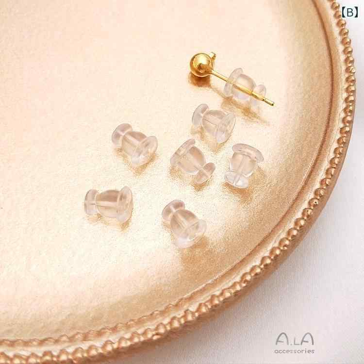 フロントップ楽天市場店のピアス キャッチ のみ シリコン 滑り止め 落ちにくい アクセサリー オフィス フォーマル ビジネス シンプル レディース メンズ 星型 透明｜アングル3