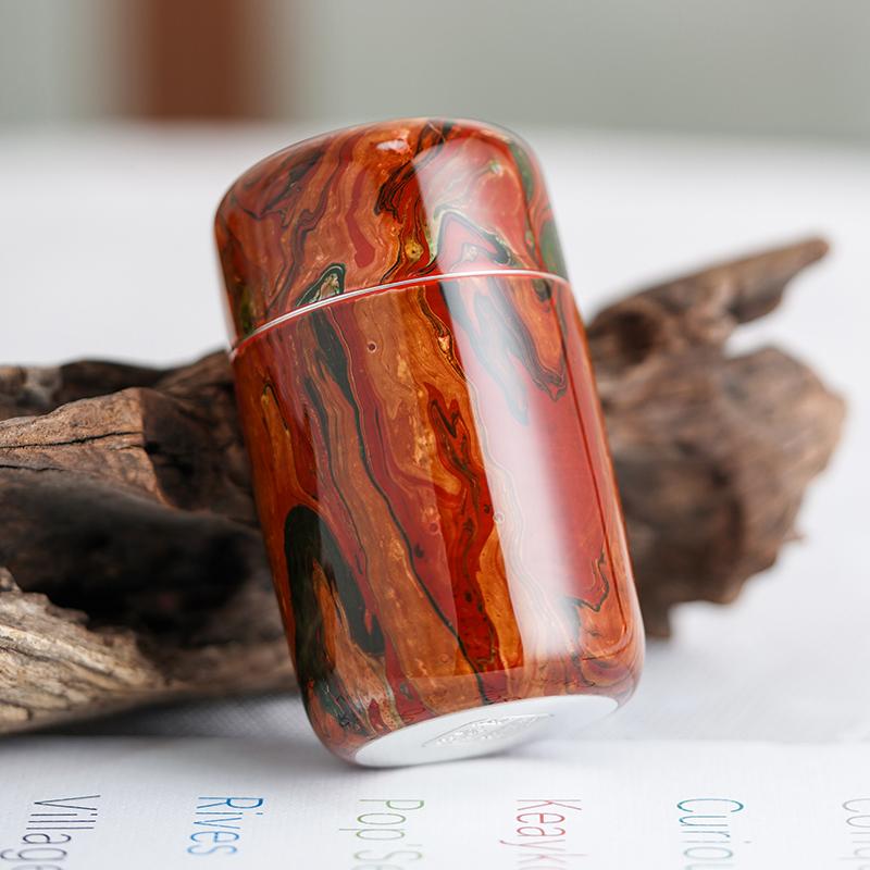 茶葉 保存容器 お茶筒 紅茶 保管 ケース ストッカー 缶 収納 密封 蓋 錫 小さいサイズ 家庭 キッチン 携帯用 旅行 総柄 おしゃれ