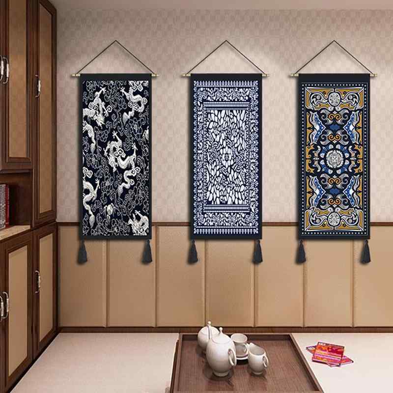 素材: 綿.リネンパターン: 幾何学模様※サイズはすべて幅45cm×高さ120cmです。