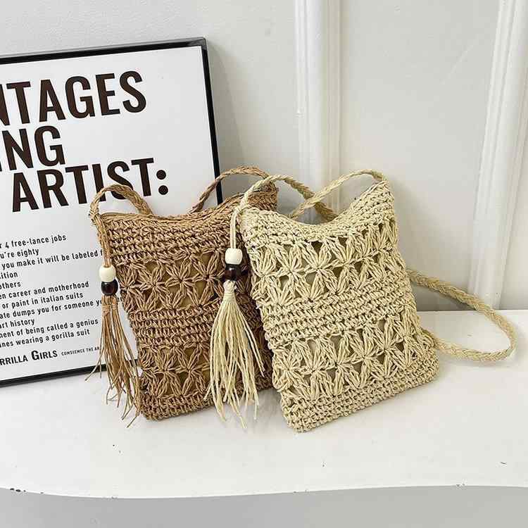 編み バッグ 夏 編み込み 小さめ レディース 携帯電話 斜め掛け ビーチ バケーション 旅行 ショルダー おしゃれ デート アイボリー カーキ