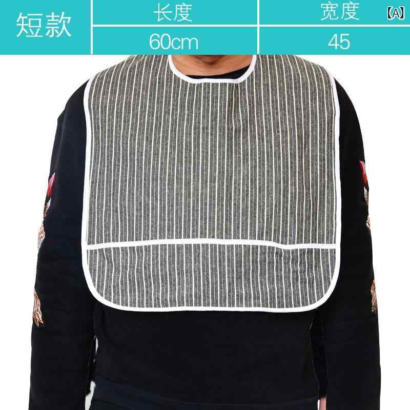 介護用エプロン 食事 大人 高齢者 シニア 男女兼用 防水 施設 老人ホーム 入院 食べこぼし キャッチ お手入れ簡単 おしゃれ チェック ストライプ グレー 黄色 ピンク