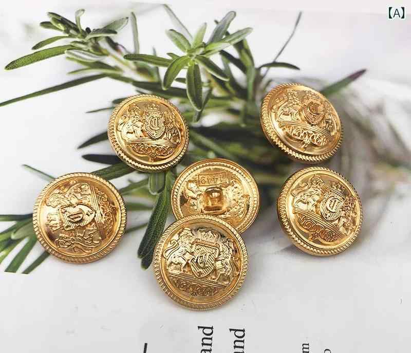 Rakuten - ボタン おしゃれ 替え ブレザー 交換 釦 上着 ジャケット ハンドメイド 手芸用品 裁縫 レトロ メタル ラウンド 豪華 豪華 装飾 ゴールド シルバー