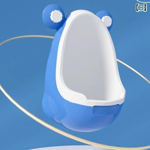 子ども トイレトレーニング 男の子 練習 ベビー 小便器 壁掛け セット 取り外し 簡単 立ち おしっこ カラフル 青 緑 黄色 丸み ツートーン