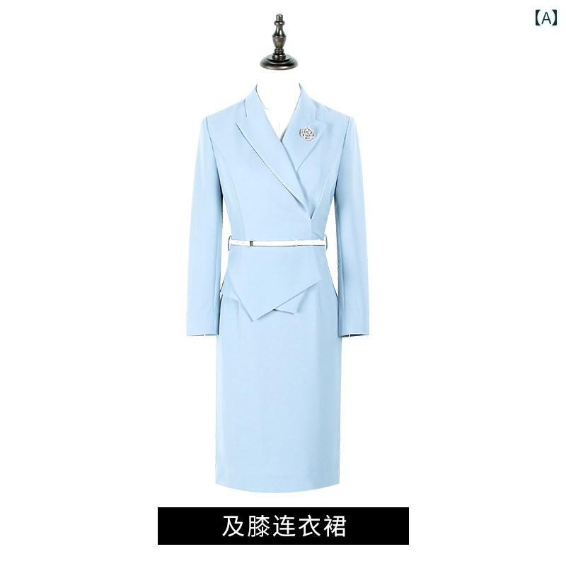 エステ 制服 おしゃれ ワンピース スチュワーデス フロント 美容 営業 スーツ ビジネス オフィス シンプル ネイビー