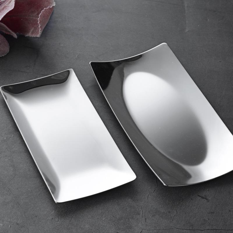 おしぼり トレー ステンレス製 スチール タオルディスペンサー フルーツプレート スナック皿 長方形 シ..