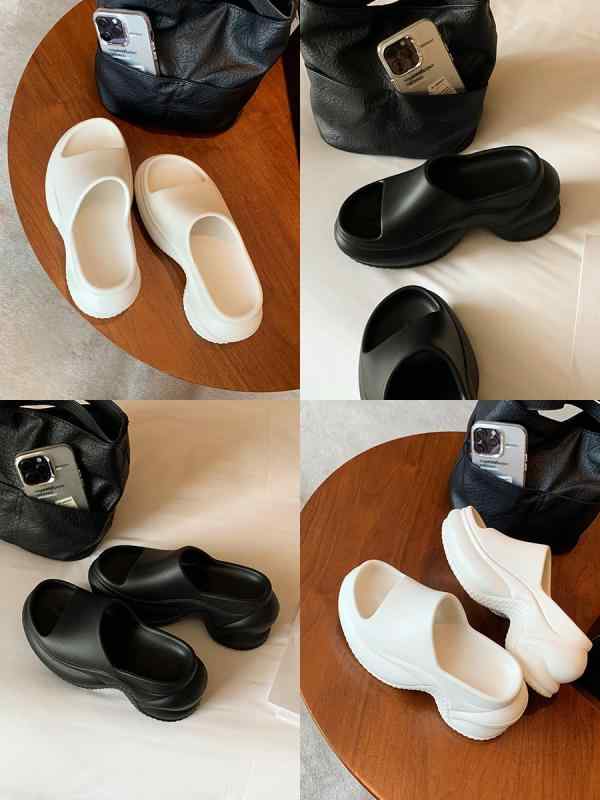 サンダル レディース EVA 厚底 スリッパ 夏 アウトドア ビーチ 普段使い PU 柔らかい カジュアル シンプル おしゃれ 黒 アイボリー