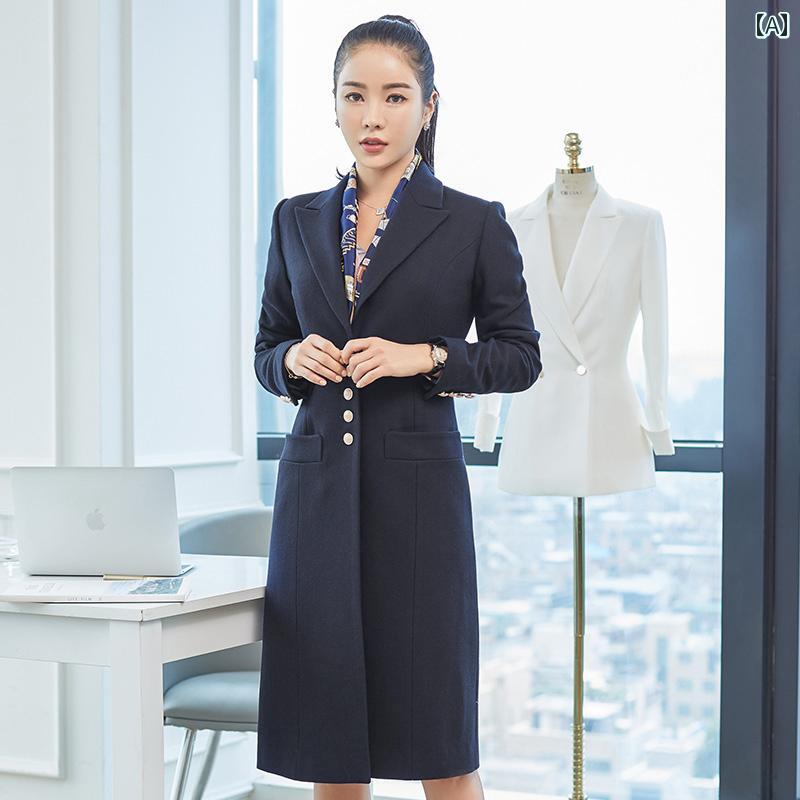 コート レディース 冬 通勤 大人 暖かい 防寒 おしゃれ 秋 ウール 女性 ミドル 丈 スチュワーデス 制服 ウール ウェア フロント