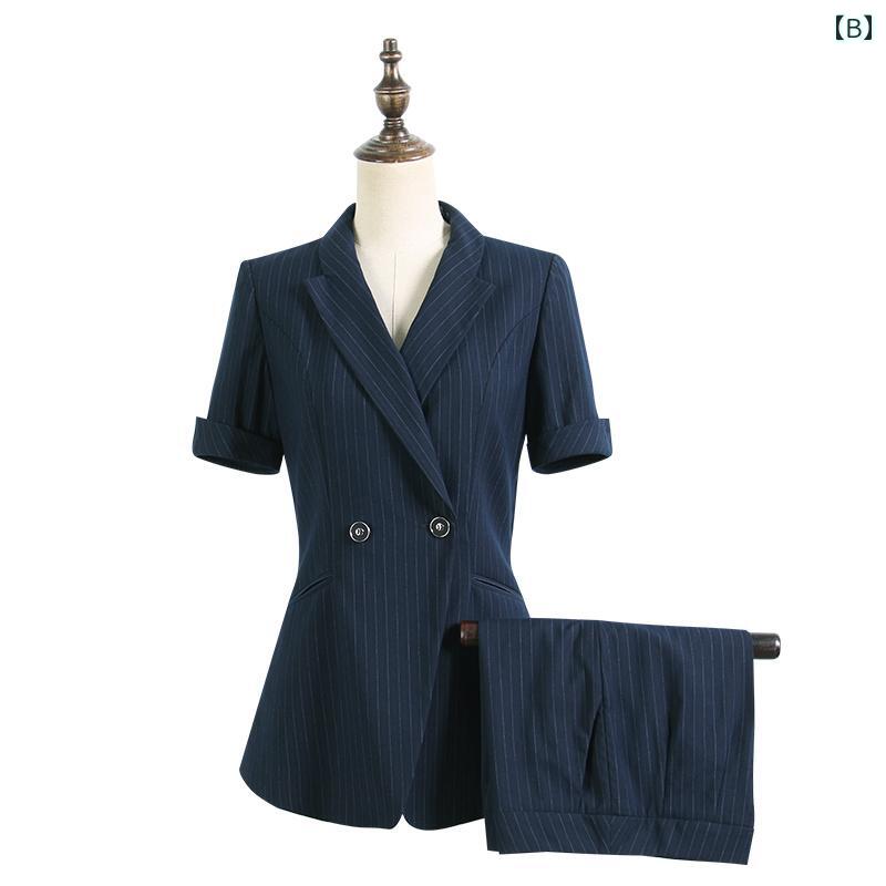 スーツ セットアップ レディース かっこいい 制服 長袖 おしゃれ パンツ ビジネス 服装 ストライプ 女性 春秋 営業 不動産 フォーマル ジャケット