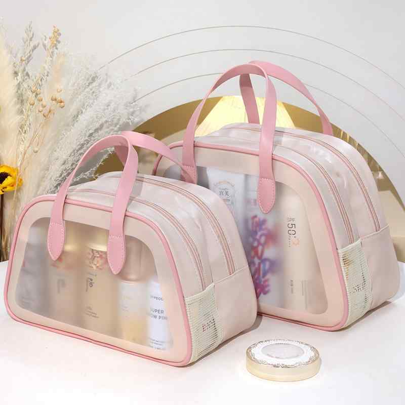 トラベルポーチ 防水 旅行 プール フィットネス 化粧品 洗面用具 小物整理 収納 バッグ PVC 大容量 乾..