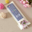 かわいい リモコンカバー セット 保護 レース テレビ エアコン 防塵 汚れ防止 花 赤 リボン メッシュ 布 多用途 家庭用