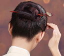 かんざし 1本 おしゃれ レトロ エスニック レディース チャイナ ピン 髪留め スティック ヘアアクセサリー 木製 髪飾り ピンク ギフト